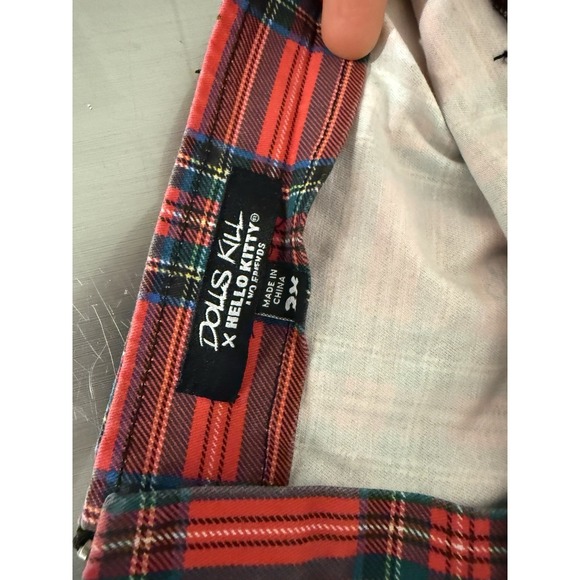 Dolls Kill x Hello Kitty Skirt Red Plaid Women's Plus 3XL - Picture 7 of 12